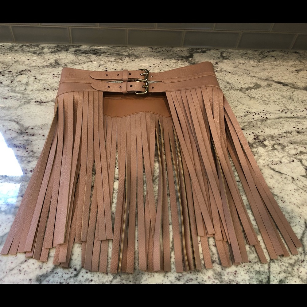 BCBG Light Brown Fringe style belt; Size S